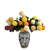 Nouvelle Arrivée - Chrysanthème Artificiel à Tige Longue Unique, 58 cm, Fausses Boules de Chrysanthème pour Décoration de Mariage et d'Intérieur