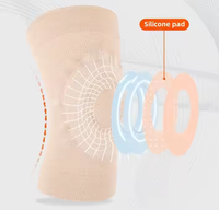 Manchon de soutien de genou de volley-ball respirant de Compression personnalisé danse tissu tricoté à haute élasticité genouillère de rotule de poteau en silicone