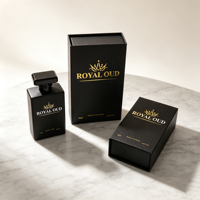 Boîte cadeau de luxe noire personnalisée avec logo pour flacon de parfum vide en verre – Emballage 30ml 50ml 100ml – Vente en gros