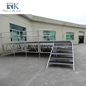 เวทีอลูมิเนียมติดตั้งรวดเร็ว พื้นผิวกันลื่นสีดำ พร้อมกระโปรงเวที - Product Image 5
