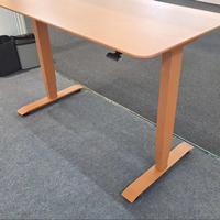 Bureau ergonomique moderne à hauteur réglable avec vérin à gaz à 3 niveaux, pieds pliants pneumatiques, écologique, cadre entièrement en acier, pour le travail assis-debout