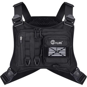 Sac de poitrine CVLIFE, gilet tactique réglable, imperméable, pour course à pied, randonnée, cyclisme, voyage - Product Image 1