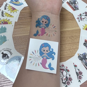 สติกเกอร์สักลายชั่วคราวสีขาวลายแฟชั่น กันน้ำ สำหรับเด็กชายและเด็กหญิง ใช้ตกแต่งร่างกายและใบหน้า - Product Image 3