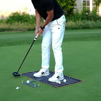 SwingPerfect Golf Carbon Fiber U Shape Putting Board 360 Rotation Stance Aid Ambidextrous 44in Alat Bantu Latihan Penyelarasan Wajah