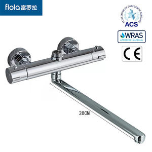 Grifo termostático para bañera Flola, grifo mezclador con caño extendido de 28 cm y núcleo de válvula de cerámica - Product Image 1