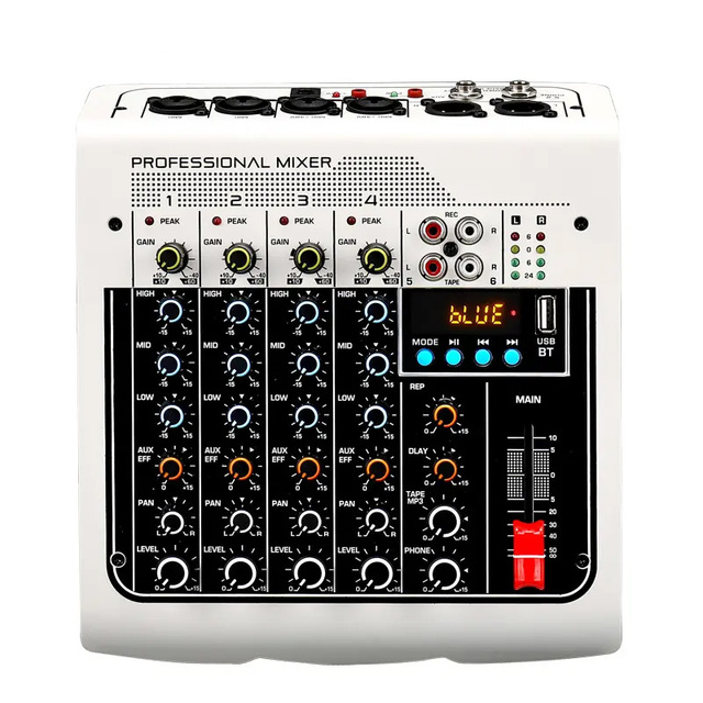Voxfull MIX-400 Professional 8-Channel Audio Mixer with USB MP3 Player Noise Cancelling DJ Mixing Console (OEM CN)