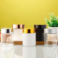 Bouteilles cosmétiques 200 ml pour crème corporelle, pots en PET transparents noirs et blancs pour bougies 200 g avec couvercle métallique noir et or rose, échantillon gratuit, décalcomanie offerte