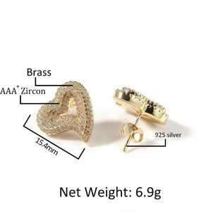 <span class=keywords><strong>Orecchini</strong></span> a cuore per uomo donna zircone ottone <span class=keywords><strong>con</strong></span> zircone oro argento oro rosa <span class=keywords><strong>orecchini</strong></span> - Product Image 2