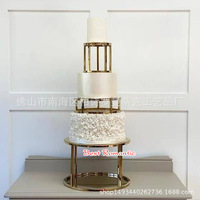 Ensemble de supports à gâteau ronds en métal doré, plateau de présentation de desserts à plusieurs niveaux pour mariage, anniversaire, décoration de table de boulangerie