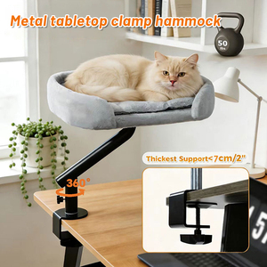 Hamac de bureau pour chat en gros, perchoir réglable en métal à fixer <span class=keywords><strong>sur</strong></span> le bureau avec coussin en peluche doux pour le bureau - Product Image 4