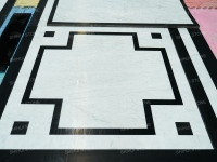 Mosaïque en marbre noir et blanc SH STONE, découpe de précision, motif de parquet, médaillon, carrelage de sol pour salon de villa