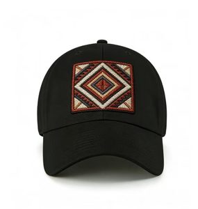 หมวกเบสบอลปักลายเรขาคณิตสไตล์วินเทจ ปรับขนาดได้ ทำจากผ้าฝ้าย เหมาะสำหรับผู้ชายและผู้หญิง ใส่กิจกรรมกลางแจ้ง - Product Image 3