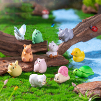 Mini figurines de canard en résine, 14 styles, en vrac, pour jardin féerique, pot de fleur, accessoires pour maison de poupée miniature