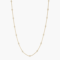 Collier Orbe en Or 14 carats Plaqué Or, Chaîne Câble en Argent Sterling 925, Pendentif de Fiançailles Diamant Luxe, Anti-ternissement