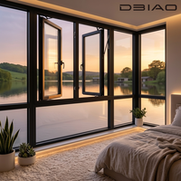 Ventana Abatible con Rotura de Puente Térmico DBIAO, Moderna y de Bajo Consumo, con Mosquitera Integrada, Apertura Exterior, para Villas y Hoteles Costeros