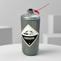 Origine Shandong. Bidons en acier laminé à froid de haute qualité de la marque HY, capacité 2,8 L, diamètre 13 cm/haut 31 cm, pour liquides d'extraction aurifère