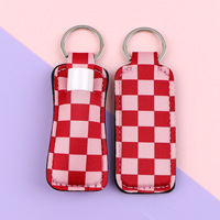 Porte-clés en néoprène à motif cerise mignon pour baume à lèvres, accessoires pour filles, tube de brillant à lèvres avec anneau porte-clés