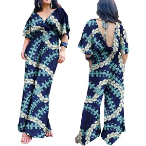Tute Oversize da donna di Design tribale <span class=keywords><strong>Elei</strong></span> polinesiano con bretelle Casual personalizzate con stampa Fitness a gamba larga - Product Image 1