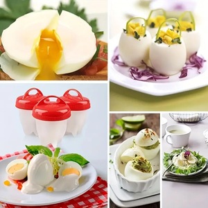 Lot de 6 mini-pocheurs à œufs en silicone, antiadhésifs, pour cuisson rapide à la vapeur, sans coquille - Product Image 4