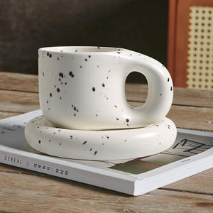 Tazas de Café de Porcelana Estilo Nórdico, 400 ml, Ecológicas, Creativas, para Niñas, Tazas para Agua y Té con Platillo, Venta al Por Mayor - Product Image 6