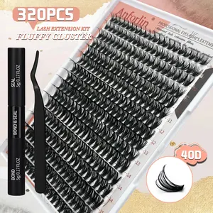 Chuyên Nghiệp Fluffy Lash Cụm Nguồn Cung Cấp 200/280/320 Pcs Tùy Chỉnh Khối Lượng Lash Khay Bán Buôn Cá Nhân Mở Rộng Lông Mi Bộ Dụng Cụ