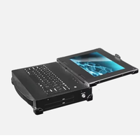 10,1 \ "portátil Industrial CPU portátil ultrafino 82 teclas teclado hacia abajo resistente con ordenador integrado de la DVD-RW