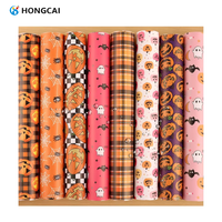 Hongcai Halloween bricolage vinyle transfert de chaleur PU Film feuilles pour T-shirts vêtements transfert de chaleur vinyle rouleaux pour Halloween