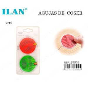 Dischi per aghi da cucito Ilan, 2 pezzi, rosso e verde, per cucito a mano - Product Image 1