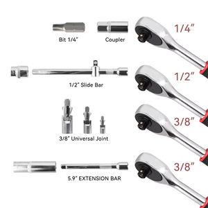 Podofo – Jeu de clés à cliquet 172 pièces pour réparation automobile, avec cliquet à 24 dents à dégagement rapide, outils professionnels pour l'entretien - Product Image 5