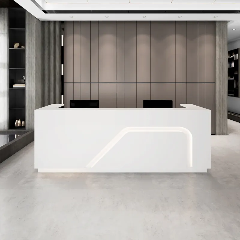 Luxury modern design shop 5 star hotel long reception desk bar counter