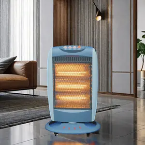 Sıcak satış 1200 Watt elektrikli ısıtıcı döner aydınlatma fonksiyonu (emniyet anahtarı ile) halojen yerli elektrikli ısıtıcı