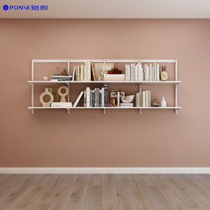 Grande étagère <span class=keywords><strong>murale</strong></span> de 2.4m de largeur, bibliothèques élégantes, espace de rangement pour bureau à domicile et <span class=keywords><strong>bibliothèque</strong></span> - Product Image 2