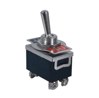 Interrupteur à bascule métallique robuste M12 6 broches DPDT ON-OFF-ON avec bornes hélicoïdales à vis 15A 250V 20A 125V IP65 -25°C +85°C