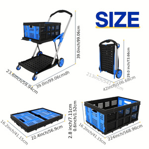 Le chariot à double couche peut être plié, approprié aux achats de supermarché - Product Image 5