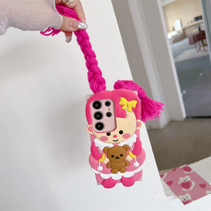 <span class=keywords><strong>Coque</strong></span> <span class=keywords><strong>de</strong></span> <span class=keywords><strong>téléphone</strong></span> en silicone mignonne et protectrice avec motif ours et tresses 3D pour <span class=keywords><strong>Samsung</strong></span> Galaxy S26 Ultra S25 S23 A57 A56 - Product Image 3