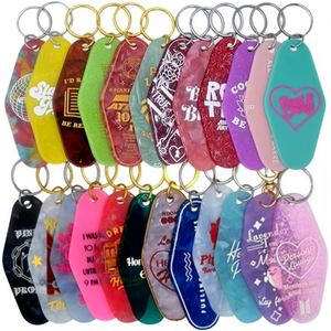 Wholesale <b>Cheap</b> Colorful Plastic Custom Printing Hotel Keychain Blank Keytag Promotional Keychains & Carabiners Hotels Motels - Product Image 1