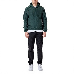 <b>Men's</b> Green Front Logo Breathable Windbreaker Jacket Lightweight <b>Zip</b> <b>up</b> Winter Coat - Product Image 6