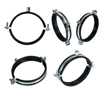 Ensemble de colliers de serrage isolés pour tuyaux de CVC, colliers de serrage pour tuyaux de CVC, anneaux en métal fendus doublés de caoutchouc