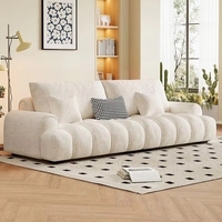 Canapé minimaliste en tissu compressé, design nuage rétro italien de luxe, rembourrage en mousse éponge pour salon