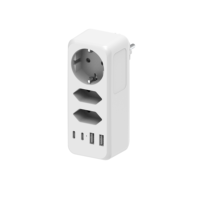 CE Sertifikalı 3500W Çoklu Prizli EU Priz Uzatıcısı Elektrik Fişi 2 AC 2 USB-C/USB-A Portlu F/Schuko Fiş Saf Bakır 12 Ay Garantili