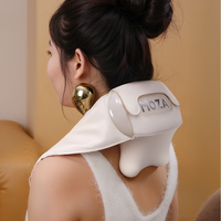 Masajeador de Cuello Moza con Calor, Masajeador Eléctrico Shiatsu de Tejido Profundo para Aliviar el Dolor de Cuello y Hombros, Portátil para Oficina, Viajes