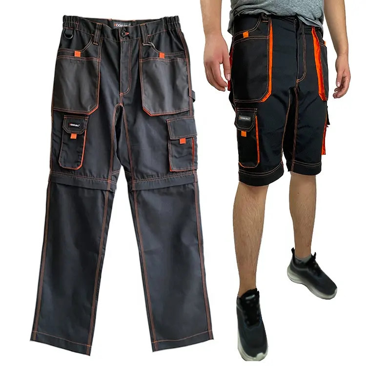 Pantalones con bolsillos laterales y pierna desmontable para hombre, 6 unidades, venta al por mayor