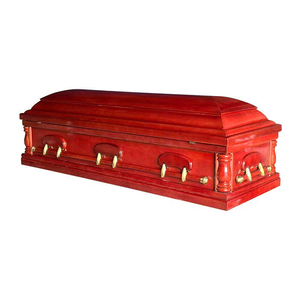 Ataúdes de Madera de Sapele de Alta Calidad Estilo Americano Qianrui, Ataúd de Madera para Adultos con <span class=keywords><strong>Acabado</strong></span> de Terciopelo Satinado y Asas - Product Image 3