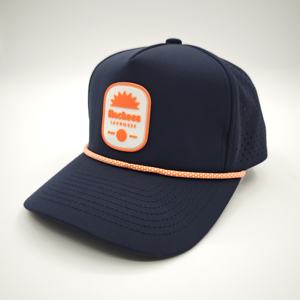 Nouveautés : Casquettes de baseball et de golf personnalisées avec patch en caoutchouc Dobby Dot, sportives, pour l'extérieur, ajustées, imperméables, avec cordon, prix d'usine, faible MOQ - Product Image 1