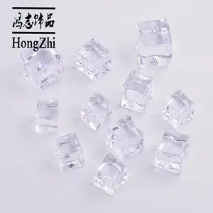 Hongzhi Factory Wholesale Transparent Plastic Beads Acrylic Nuggets Ice Cube Acrylic Beads For Bar Accessories