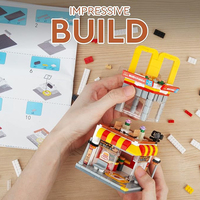 Ensemble de construction de bâtiments de rue urbaine, boutique de burgers, blocs éducatifs MOC, modèle DIY, jouets en plastique pour enfants, coffrets cadeaux