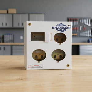 Boîtier de distribution industriel 3 prises DP MCB 20/2 AMP, boîtier métallique, indice de protection IP66, garantie 10 ans, modèle KK52 OMDMS Gujarat - Product Image 4