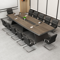 Bureau de conférence rectangulaire moderne pour 14 personnes, table de réunion de luxe de haute qualité, table d'ordinateur