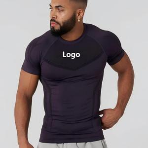 Magliette a Compressione Traspiranti da <span class=keywords><strong>Uomo</strong></span>, Maglia Sportiva <span class=keywords><strong>Viola</strong></span> a Maniche Corte per Allenamento e Fitness - Product Image 1