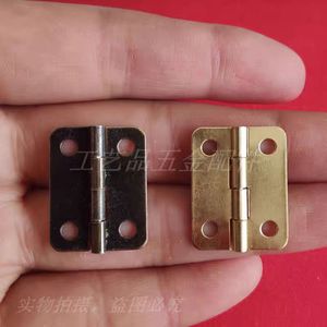 Bisagra para Muebles 19x24mm Bronce Antiguo Dorado con Esquinas Redondeadas para Montaje en Superficie de Caja de Madera - Product Image 3